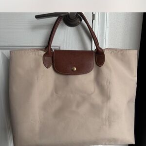 Elegant Cream and Brown Tote Bag
